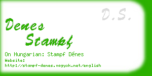 denes stampf business card
